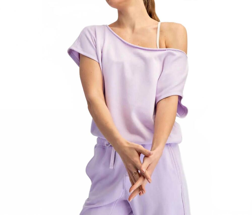 NEW RAE MODE french terry top and jogger set in sweet lavender